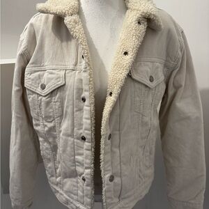 Levi's Cream Sherpa-Lined Corduroy Bomber Jacket
